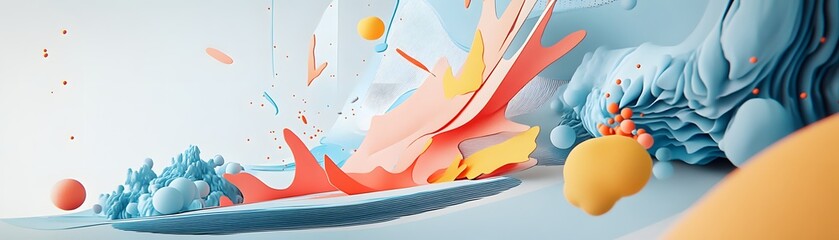 Poster - A vibrant abstract composition featuring dynamic shapes and colors. This energetic design captures movement and creativity, ideal for modern visuals in various applications.