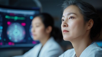Aufkleber - Focused Professionals in a Modern Emergency Monitoring Center
