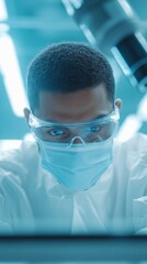Aufkleber - Cutting-Edge Medical Research Scientist Focused on Innovation in Modern Laboratory