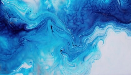 Aufkleber - vivid abstract blue and white marble fluid pattern, perfect for digital design background, branding projects, and artistic compositions

