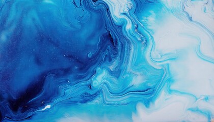 Aufkleber - vivid abstract blue and white marble fluid pattern, perfect for digital design background, branding projects, and artistic compositions

