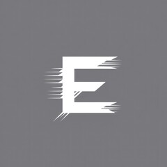 Poster - Fast letter E logo design, gray background, speed effect, branding