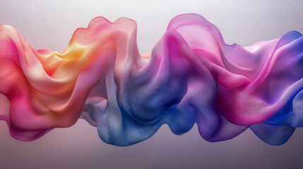 Poster - Flowing colorful ribbon on a white background, representing creativity, design, and modern simplicity