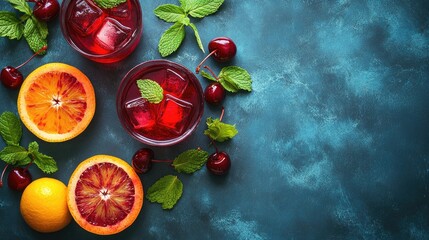 Poster - Refreshing Cherry and Blood Orange Summer Drinks