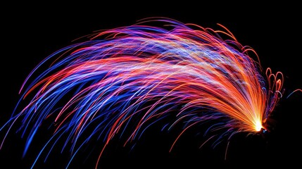 Poster - Vibrant Colorful Light Trails Abstract Art