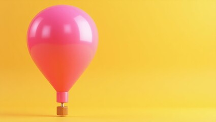 Poster - Neon pink vr headon left. Soft yellow background. Copy space for text, 3D render AI Generated Designer Element