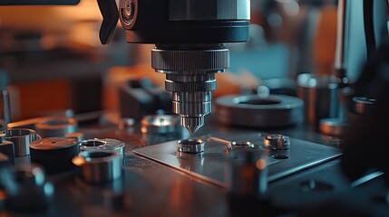 Aufkleber - Precision Industrial Machine Performing a Detailed Metal Test