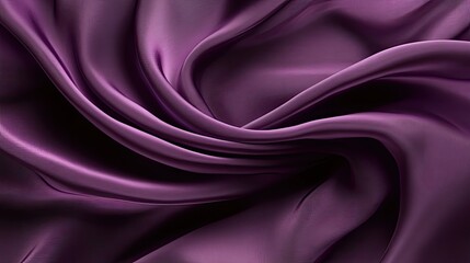 Poster - Deep Purple Silk Fabric Swirling Drapery