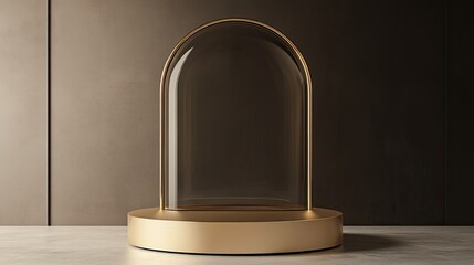 Aufkleber - Elegant Gold Frame Glass Display Stand