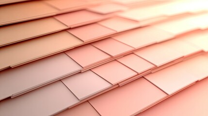 Poster - Abstract Pastel Pink Layered Geometric Shapes