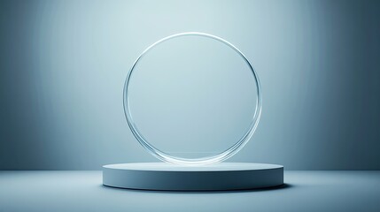 Poster - Abstract glass oval on a cylindrical platform