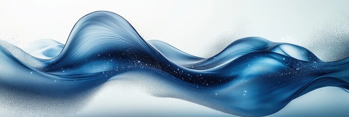 Poster - waves of blue fluid create an abstract design for advertising leaflets and promotional materials