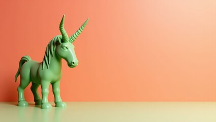 Poster - Olive green centaur figure on left. Soft green background. Copy space for text, 3D render AI Generated Designer Element