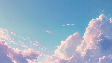 Wall Mural - a peaceful sky with soft, scattered clouds creating a dreamy and relaxing scene.