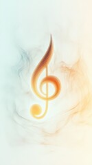 Poster - Vibrant treble clef appears, seemingly formed from swirling smoke, creating a visually captivating representation of music, sound, and artistic expression