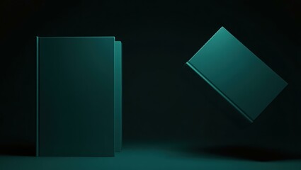 Poster - Electric blue peace dove on left. Soft green background. Copy space for text, 3D render AI Generated Designer Element
