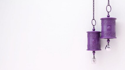 Poster - Coral pink dumbbell on right. Soft green background. Copy space for text, 3D render AI Generated Designer Element