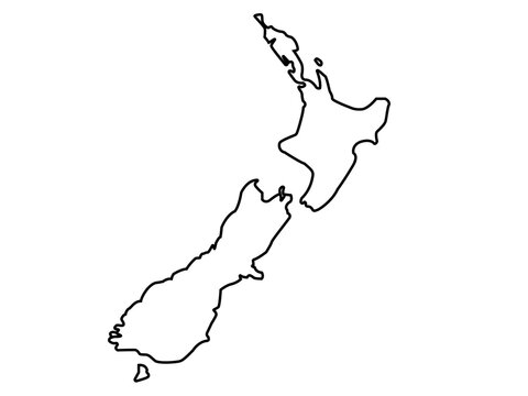 Vector outline New Zealand icon outline on white background