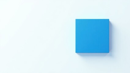 Poster - Cerulean blue microchip on left. Soft blue background. Copy space for text, 3D render AI Generated Designer Element