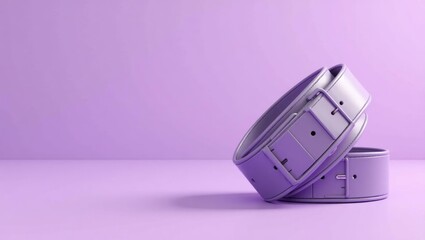 Leinwandbilder - Lilac purple mma belt on right. Soft white background. Copy space for text, 3D render AI Generated Designer Element