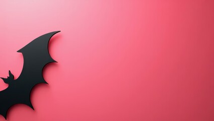 Poster - Black bat silhouette on right. Soft purple background. Copy space for text, 3D render AI Generated Designer Element