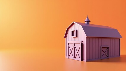 Poster - Plum basketball hoop on left. Soft red background. Copy space for text, 3D render AI Generated Designer Element