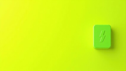 Aufkleber - Verdant green electric charge icon on left. Soft orange background. Copy space for text, 3D render AI Generated Designer Element