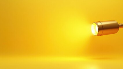 Poster - Rich gold film projector on left. Soft pink background. Copy space for text, 3D render AI Generated Designer Element