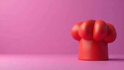 Poster - Coral pink dumbbell on right. Soft green background. Copy space for text, 3D render AI Generated Designer Element