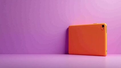 Poster - Orange electric hypercar on left. Soft pink background. Copy space for text, 3D render AI Generated Designer Element