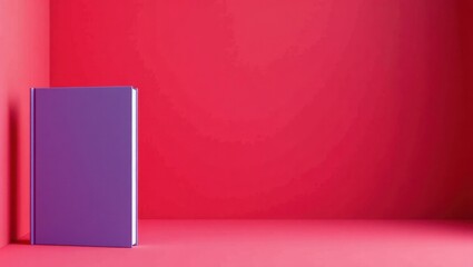 Poster - Orchid purple manga book on left. Soft blue background. Copy space for text, 3D render AI Generated Designer Element