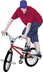 Canvas Print - Man Performing Stunt on BMX Bike