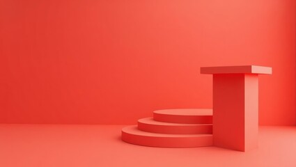 Poster - Red wrestling belt on right. Soft green background. Copy space for text, 3D render AI Generated Designer Element