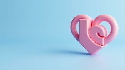 Poster - Rose-colored venus symbol on right. Soft pink background. Copy space for text, 3D render AI Generated Designer Element