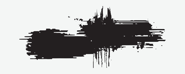 Wall Mural - ink brush touch. black ink brush strokes frame. black ink background painted by brush. eps 10