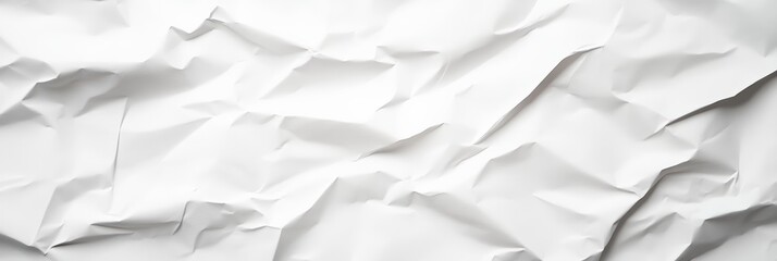 Poster - Crumpled white paper provides a textured and abstract background, ideal for adding depth and visual interest to design projects such as posters, websites, and packaging mockups