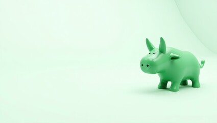 Poster - Jade green minotaur icon on left. Soft orange background. Copy space for text, 3D render AI Generated Designer Element
