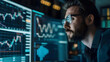 © IA Tuga - Man analyzing stock market data on computer screens
