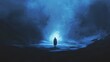© HeriAfrilianto - Solitary Figure Awaits In A Blue Mystic Forest
