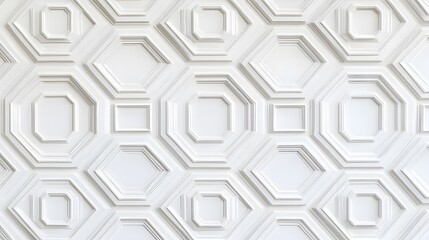 Octagon background wallpaper pattern featuring a modern geometric shape in a 3D white background texture, providing an empty showcase for advertising and banners on website