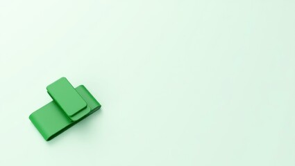 Poster - Emerald green palm tree on right. Soft purple background. Copy space for text, 3D render AI Generated Designer Element