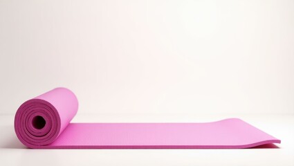 Poster - Magenta kettlebell on left. Soft yellow background. Copy space for text, 3D render AI Generated Designer Element