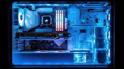 Poster - Illuminated Custom Built Computer System Showcase