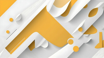 Abstract minimalist linear yellow and white structure shapes background, use for graphic design or wallpaper