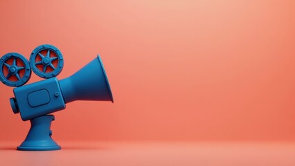 Leinwandbilder - Coral pink dumbbell on right. Soft green background. Copy space for text, 3D render AI Generated Designer Element