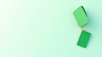Leinwandbilder - Emerald green palm tree on right. Soft purple background. Copy space for text, 3D render AI Generated Designer Element
