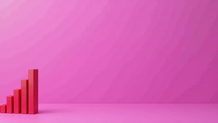 Poster - Amaranth pink celebrity spotlight on left. Soft purple background. Copy space for text, 3D render AI Generated Designer Element