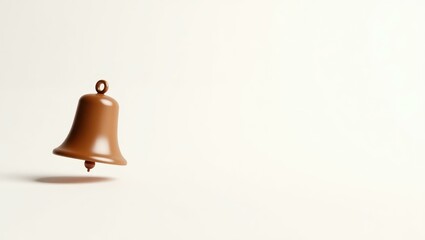 Poster - Copper penny liberty bell on right. Soft black background. Copy space for text, 3D render AI Generated Designer Element