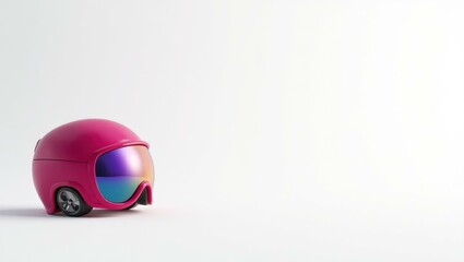 Leinwandbilder - Coral pink dumbbell on right. Soft green background. Copy space for text, 3D render AI Generated Designer Element