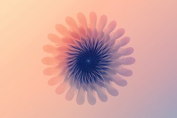 Poster - graphical representation of a minimalistic virus design with intricate patterns in soft colors. gene